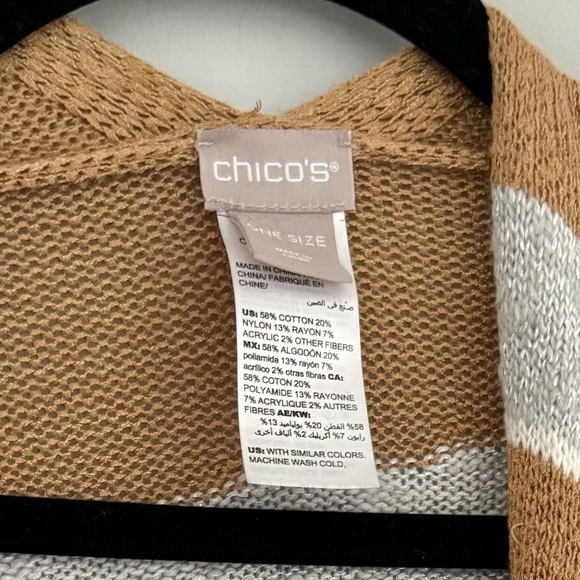 Chico’s Textured Wave Stripe Ruana Wrap - Picture 8 of 9